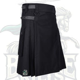 Lautreamont Gaultier Black Utility Kilt – Gothic & Functional Modern Kilt